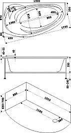Bas Акриловая ванна Фэнтази 150x88 L с гидромассажем – фотография-4